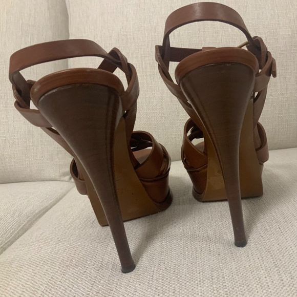 Yves Saint Laurent Tribute Platform Sandals, Wood effect, 37 - Picture 9 of 9